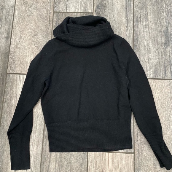 Cashmere. Anne Klein Sport Black Cowl Neck Sweater - Picture 6 of 6